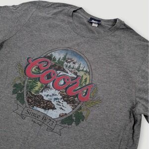 Coors Banquet Beer T Shirt Mens Large Gray Vintage Design Graphic Print